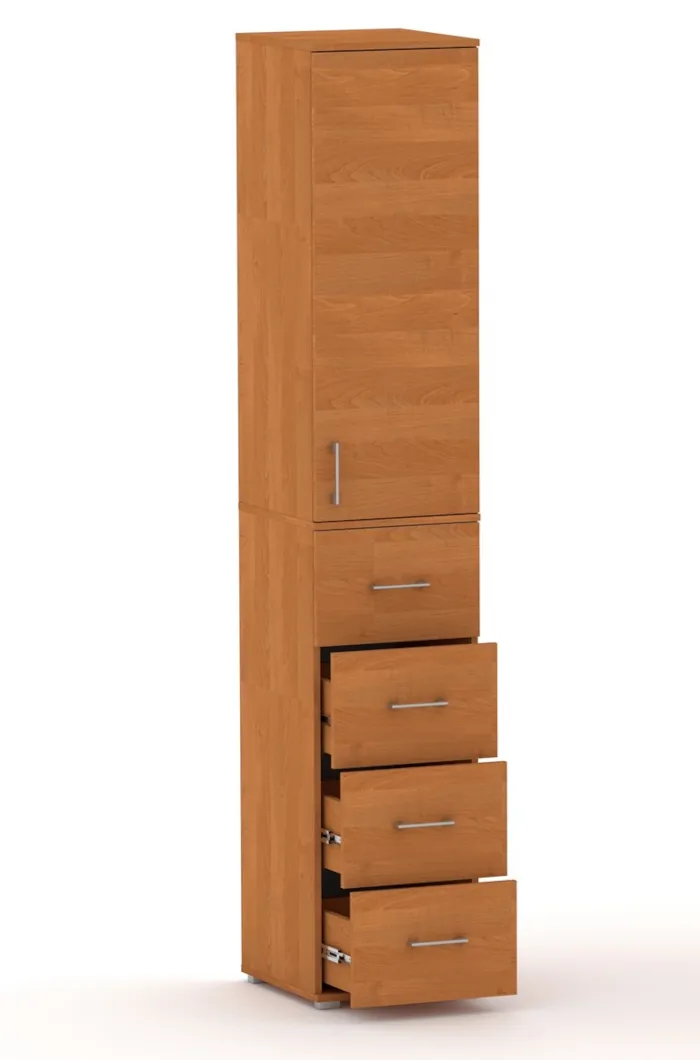 Szafa Na Ubrania Z Drążkiem POLA 215 - 4 Szuflady 40-50 cm Olcha