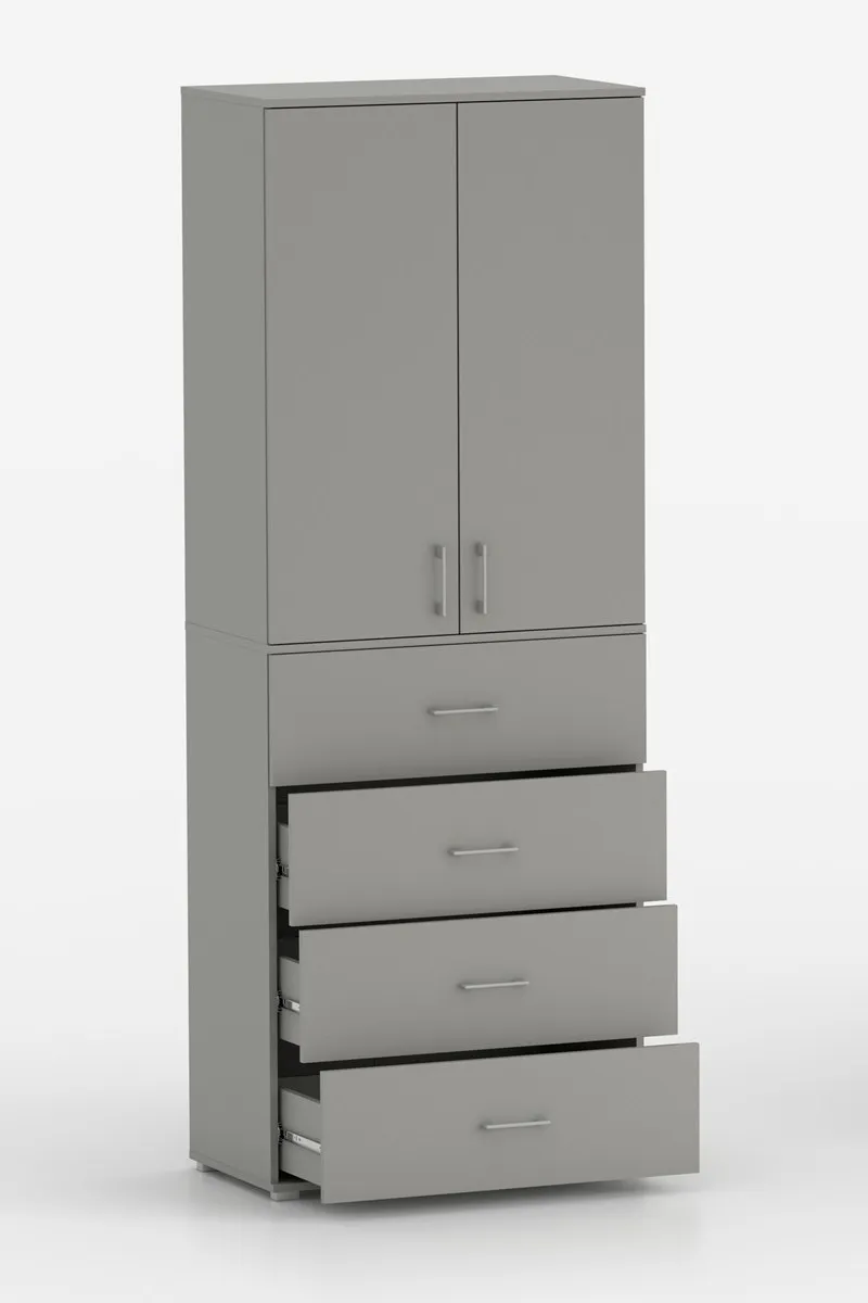 Szafa Na Ubrania Z Drążkiem POLA 215 - 4 Szuflady 60 / 70 / 80 cm