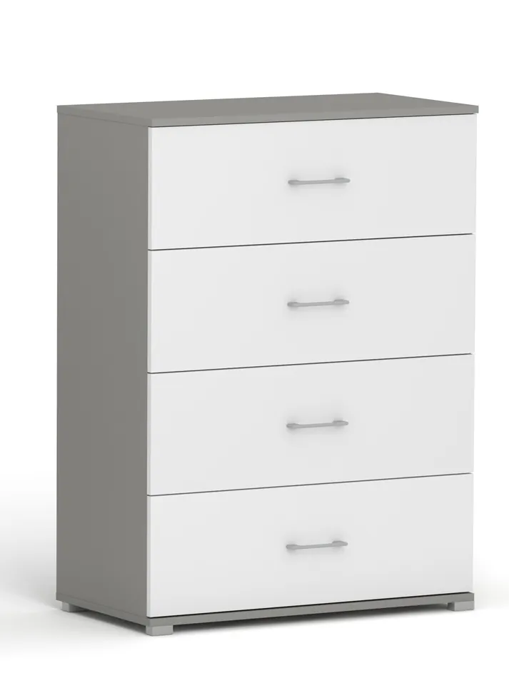 Komoda POLA 4S Biała - 4 Szerokości Do Wyboru. Szara Z Białymi Frontami 50-80 cm