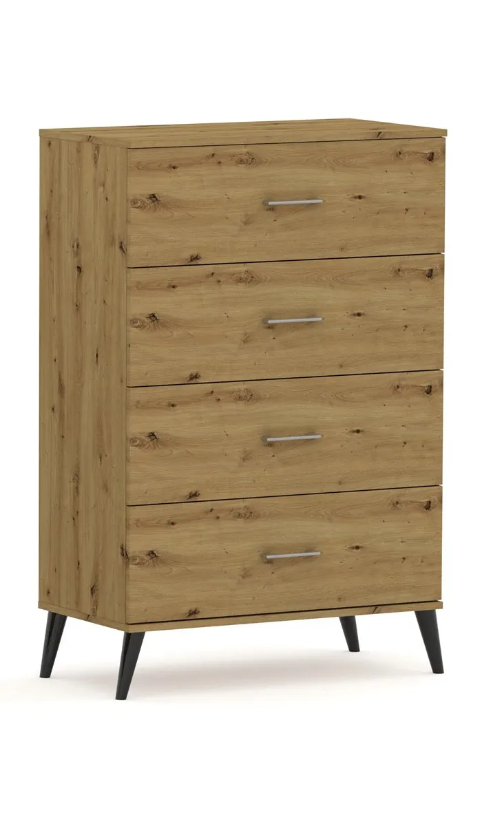Komoda POLA 4N Dąb Artisan - 4 Szerokości 50 - 80 cm Skandynawski Styl