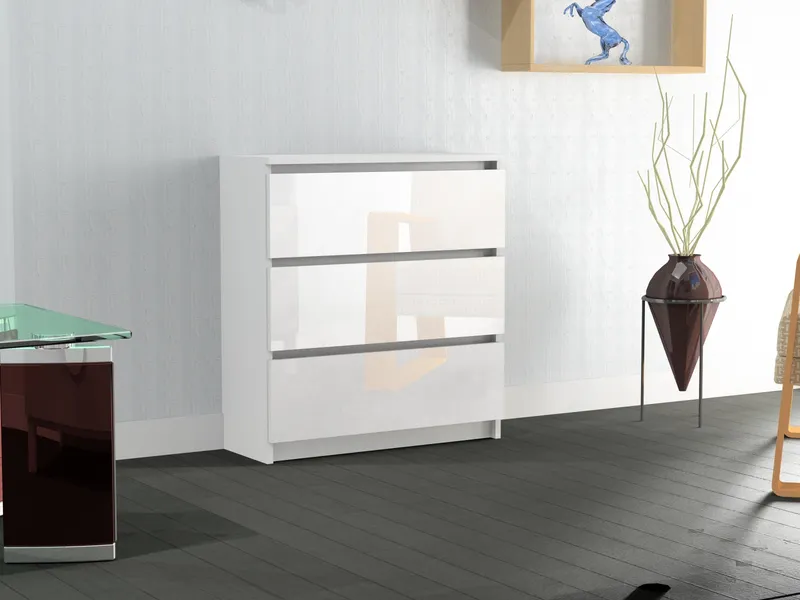 Komoda RICO 3S WYSOKI POŁYSK 70 cm AKRYL