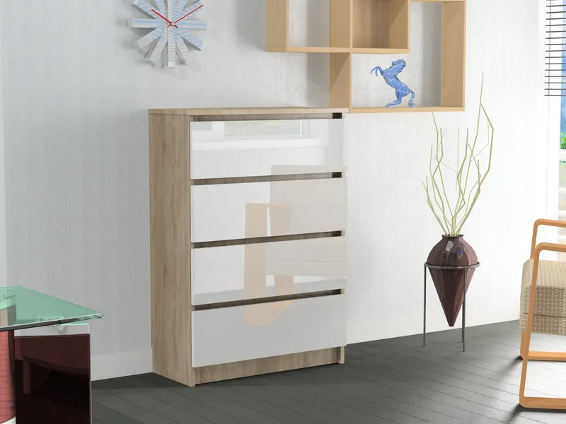 Komoda RICO 4S WYSOKI POŁYSK 60 cm AKRYL Sonoma