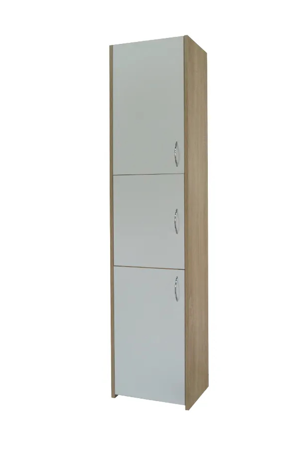 Słupek Łazienkowy ADAŚ 3D Sonoma + Front 40 cm - Biały