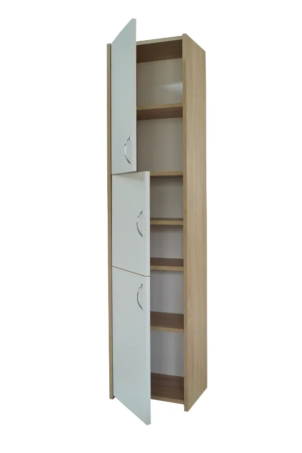 Słupek Łazienkowy ADAŚ 3D Sonoma + Front 40 cm - Biały