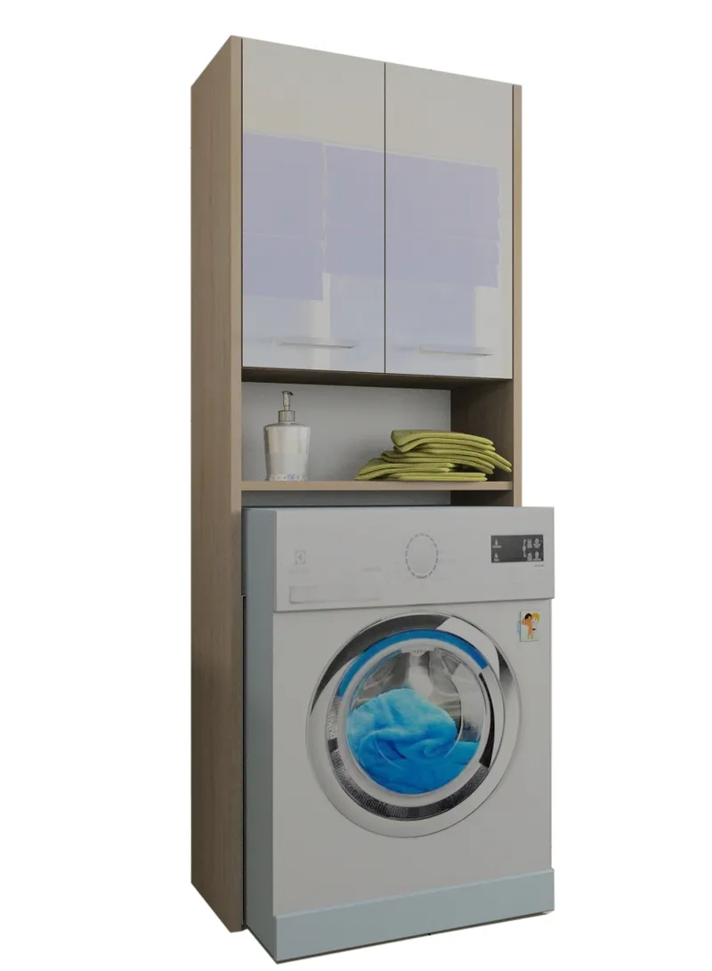 Szafka Łazienkowa Nad Pralke LUNA 64 cm POŁYSK AKRYL Sonoma