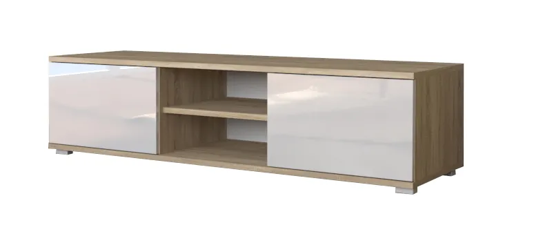 Szafka RTV 120 Dąb Sonoma / Biały Połysk