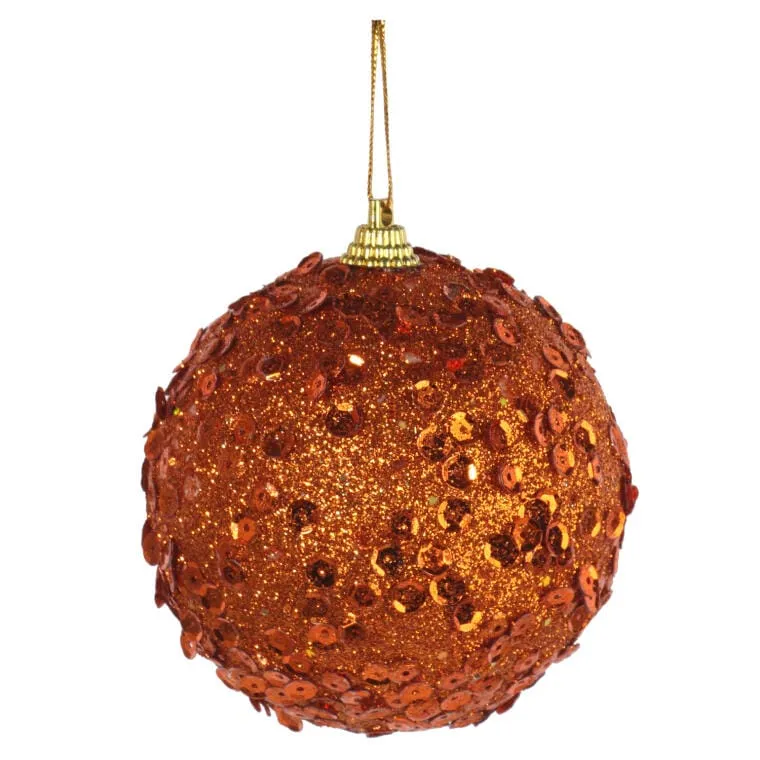 Kpl. 4 Bombek Styropianowych Z Koralikami 6 cm - Pomarańczowe