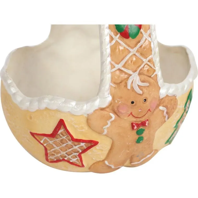 Świąteczny Koszyczek Na Słodycze W Kształcie Piernika Z Ceramiki 14 cm