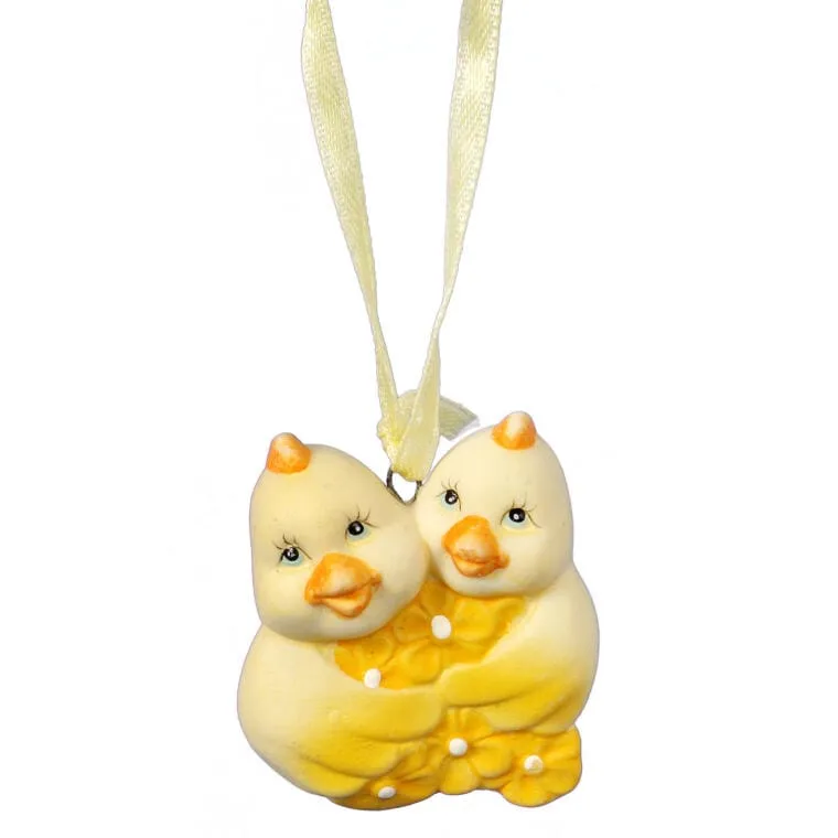 Kurczaczki Ceramiczne Zawieszka Świąteczna - Żółta