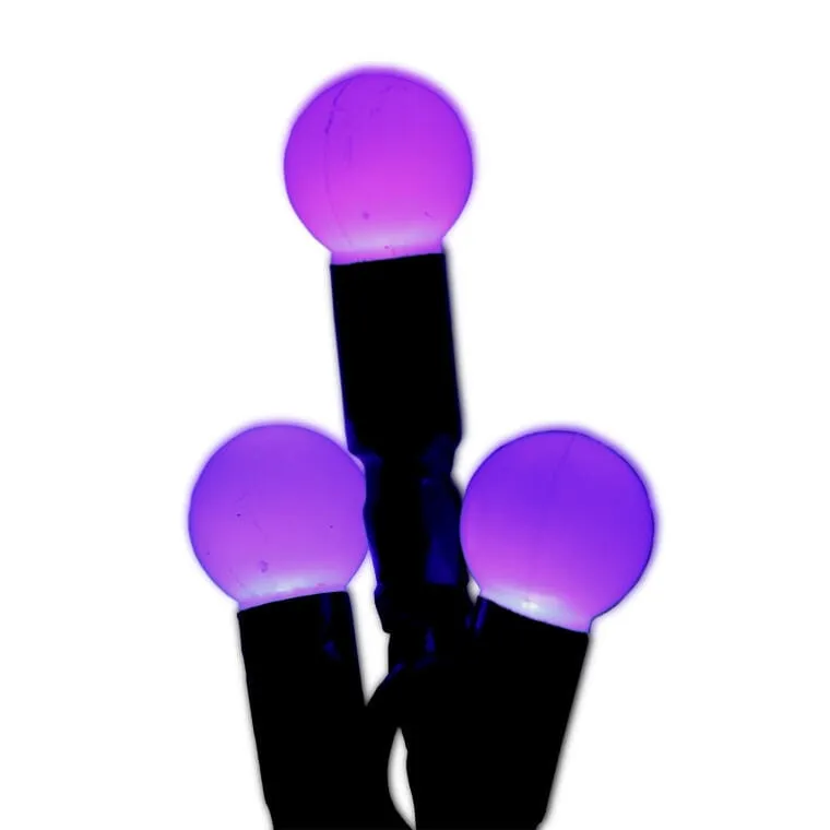 Fioletowe Lampki Choinkowe 100 LED - Perełki, Zasilanie Sieciowe, 8m Długości