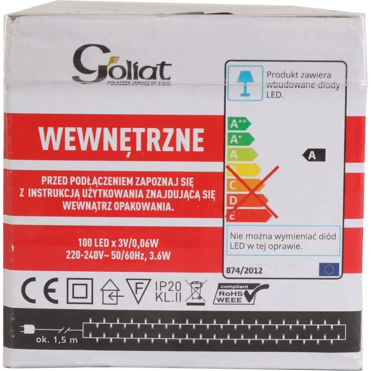 Lampki Choinkowe 100 LED Zewnętrzne Multikolor