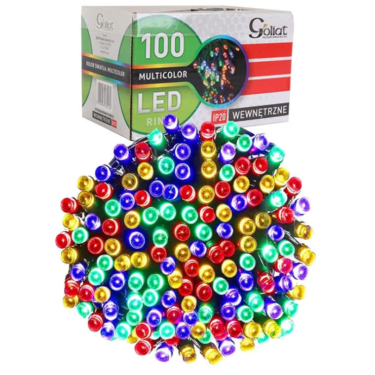 Lampki Choinkowe 100 LED Zewnętrzne Multikolor
