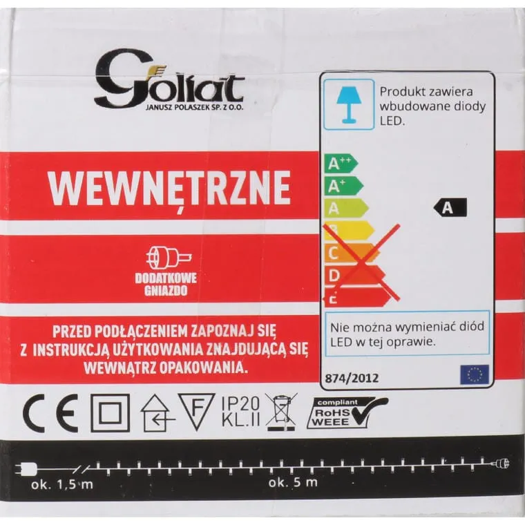 Lampki Choinkowe 100 LED Ring Wewnętrzne Multicolor
