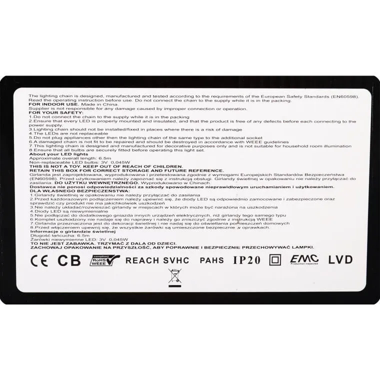 Lampki Choinkowe 100 LED FLASH, Wewnętrzne, Zimny - Biały