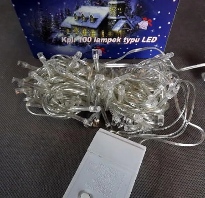 Komplet Niebieskich Lamp Choinkowych 100 LED - Zgodny Z Normami UE, Odporny Na Warunki Atmosferyczne, Z Programatorem 8 Funkcji, Długość 5m, Polska Dystrybucja
