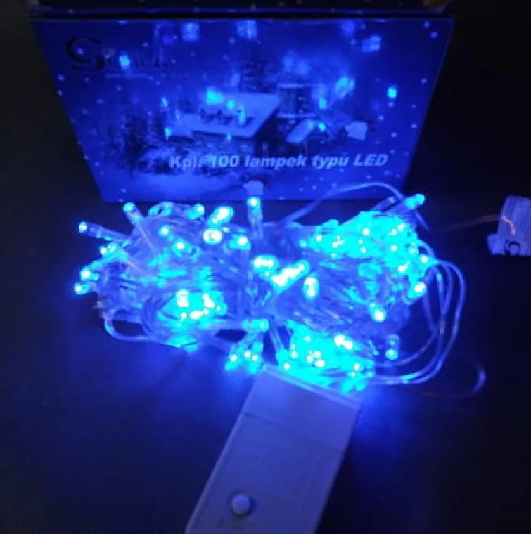 Komplet Niebieskich Lamp Choinkowych 100 LED - Zgodny Z Normami UE, Odporny Na Warunki Atmosferyczne, Z Programatorem 8 Funkcji, Długość 5m, Polska Dystrybucja