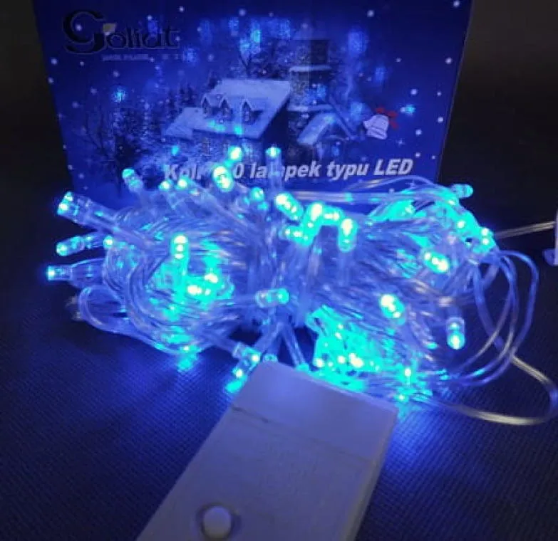 Komplet Niebieskich Lamp Choinkowych 100 LED - Zgodny Z Normami UE, Odporny Na Warunki Atmosferyczne, Z Programatorem 8 Funkcji, Długość 5m, Polska Dystrybucja