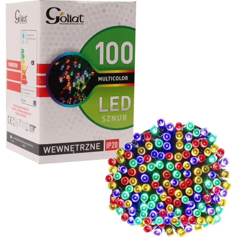 Lampki Choinkowe LED Multikolor 100 Sztuk O Długości 5m, Energooszczędne