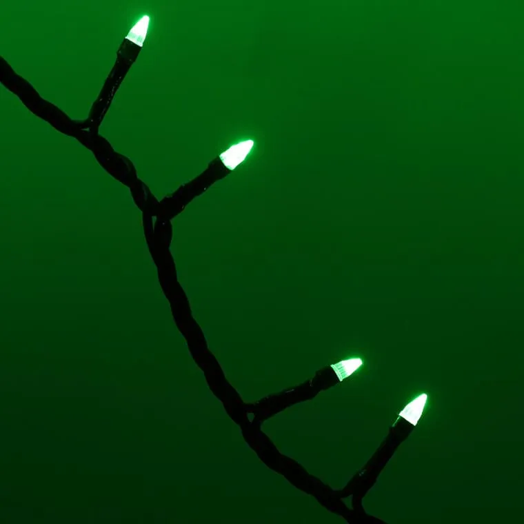 Lampki Choinkowe LED Do Użytku Wewnętrzynego, 100 Sztuk, Odporna Na Przepalenie Jednej Diody, Zasilanie Sieciowe - Zielone