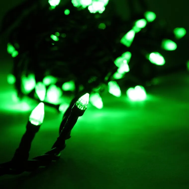 Lampki Choinkowe LED Do Użytku Wewnętrzynego, 100 Sztuk, Odporna Na Przepalenie Jednej Diody, Zasilanie Sieciowe - Zielone