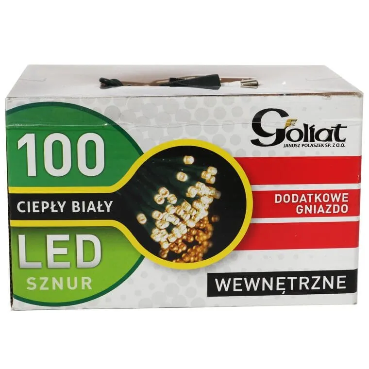 100-LED Lampki Choinkowe Z Flash Dodatkiem I Wewnętrznym Gniazdem, Barwa Ciepły Biały, Zasilanie Sieciowe