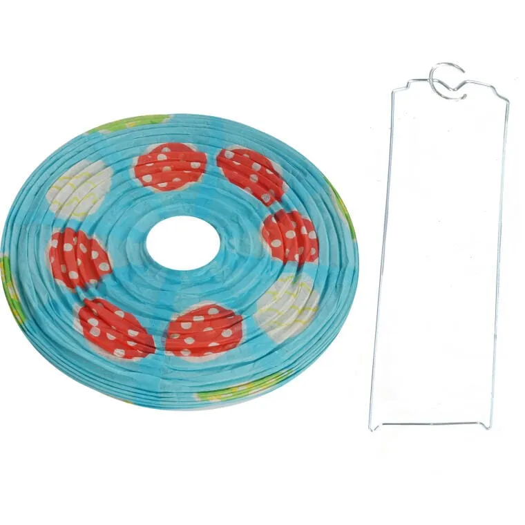 Jajko Lampion Papierowy Rozkładany 25cm - Niebieski