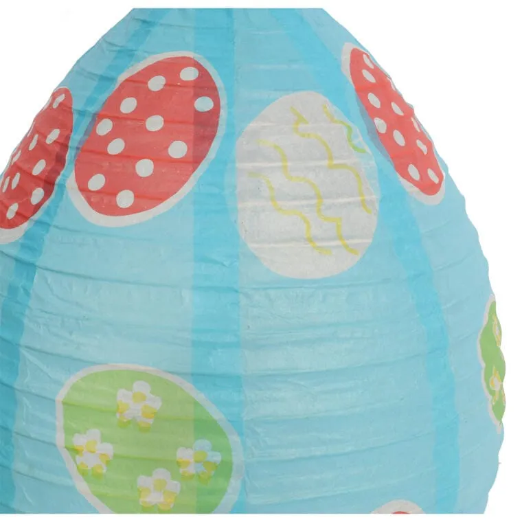 Jajko Lampion Papierowy Rozkładany 25cm - Niebieski