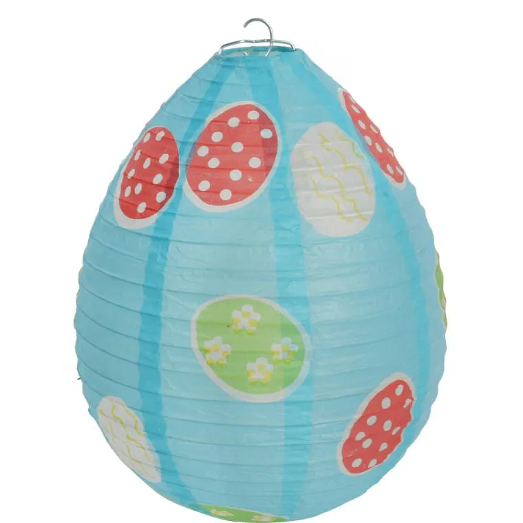 Jajko Lampion Papierowy Rozkładany 25cm - Niebieski