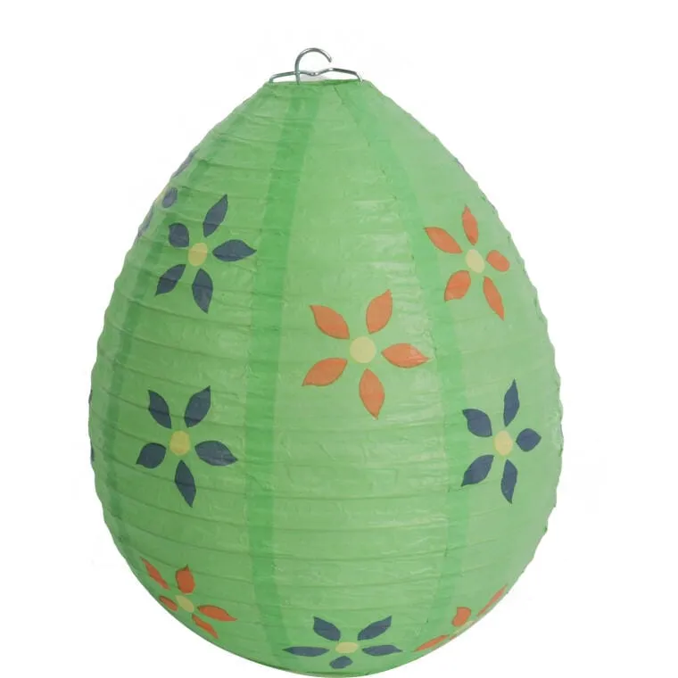 Jajko Lampion Papierowy Rozkładany 25cm - Zielony