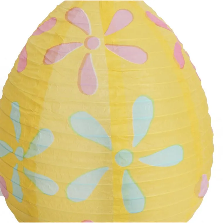 Jajko Lampion Papierowy Rozkładany 25cm - Żółty