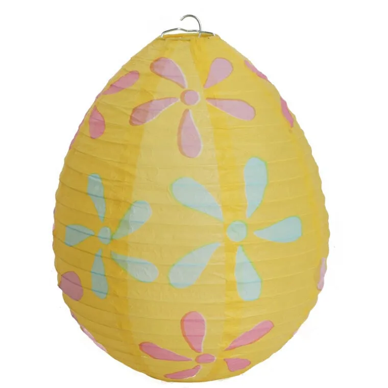 Jajko Lampion Papierowy Rozkładany 25cm - Żółty