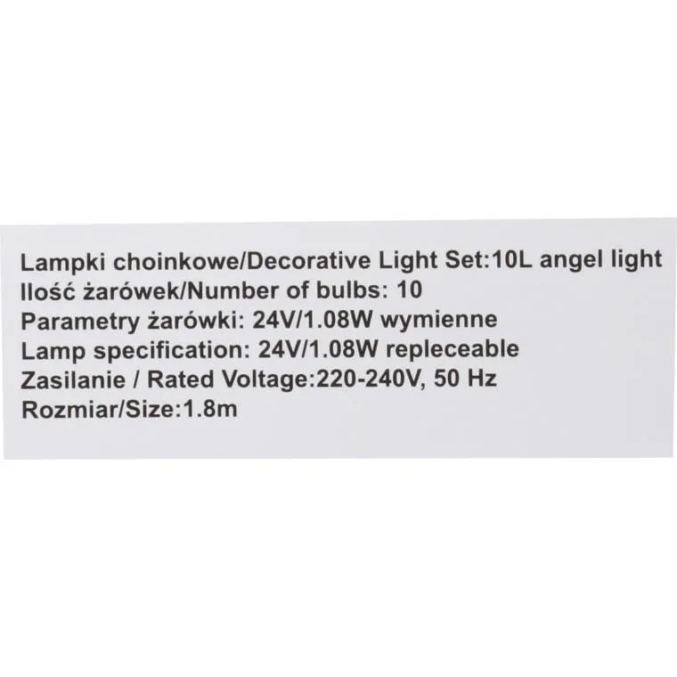 Lampki Choinkowe 10 LED Aniołki Na Sznurze
