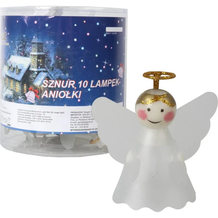 Lampki Choinkowe 10 LED Aniołki Na Sznurze