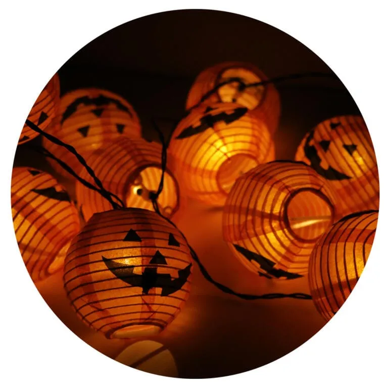Lampki 10 LED Dynie Sznur Dekoracyjny Na Baterie