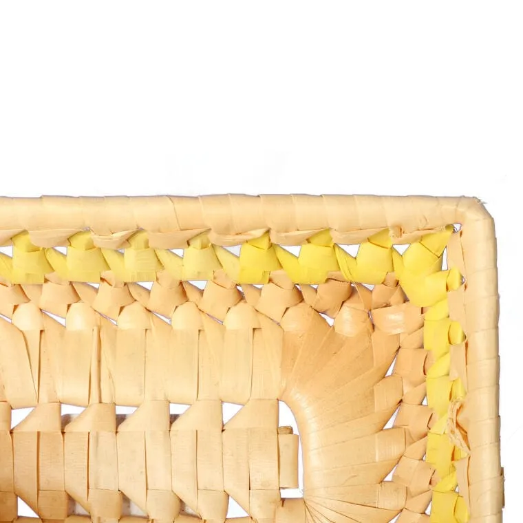 Prostokątny Koszyczek Na Pieczywo 18x11cm Z Naturalnego Materiału - Żółty