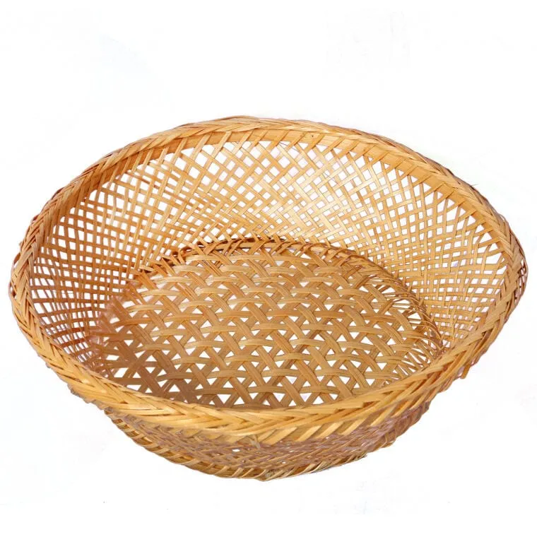 Koszyk Na Pieczywo Z Bambusa, Okrągły 22cm, Kolor - Beżowy