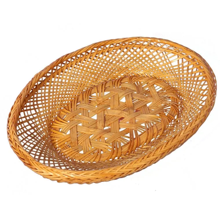 Koszyk Na Pieczywo Z Bambusa, Owalny, 18x14cm, Kolor - Kremowy