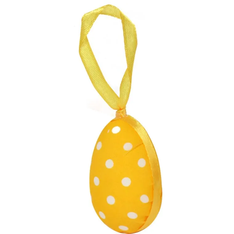 Jajka W Kropki Zawieszki Zestaw 6 Sztuk 6cm - Żółte