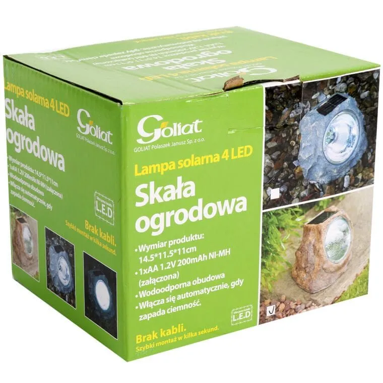 Kamień Solarny Z LED Do Dekoracji Ogrodu - Brązowy