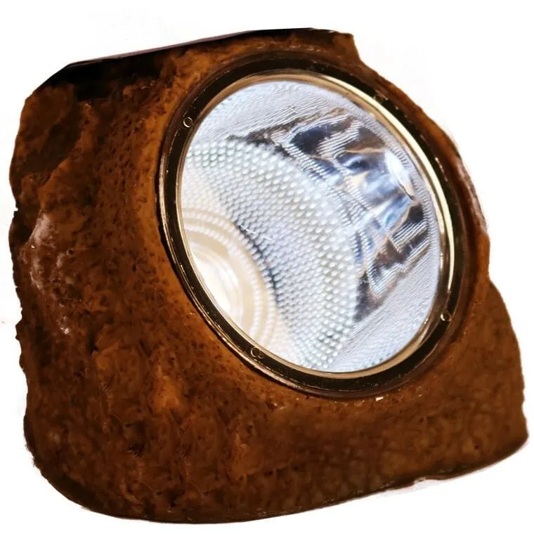 Kamień Solarny Z LED Do Dekoracji Ogrodu - Brązowy