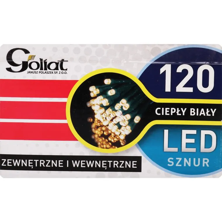 Lampki Choinkowe 120 LED Wewnętrzne, Ciepły - Biały