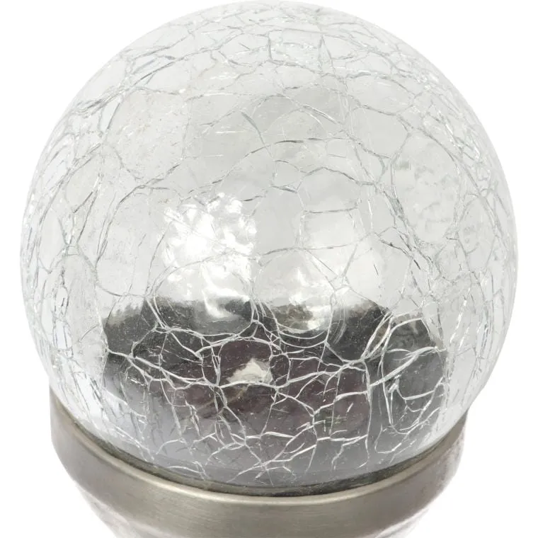 Lampa Solarna LED Z Efektem Crash Glass Wbijana W Ziemię, Odporna Na Warunki Pogodowe, Kolor - Srebrny