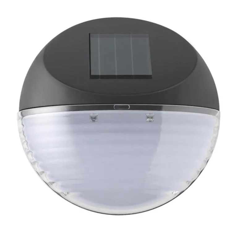 Automatyczna Lampa Schodowa Solar LED W Kolorze Czarnym Z Czujnikiem Zmierzchu I Akumulatorem AA