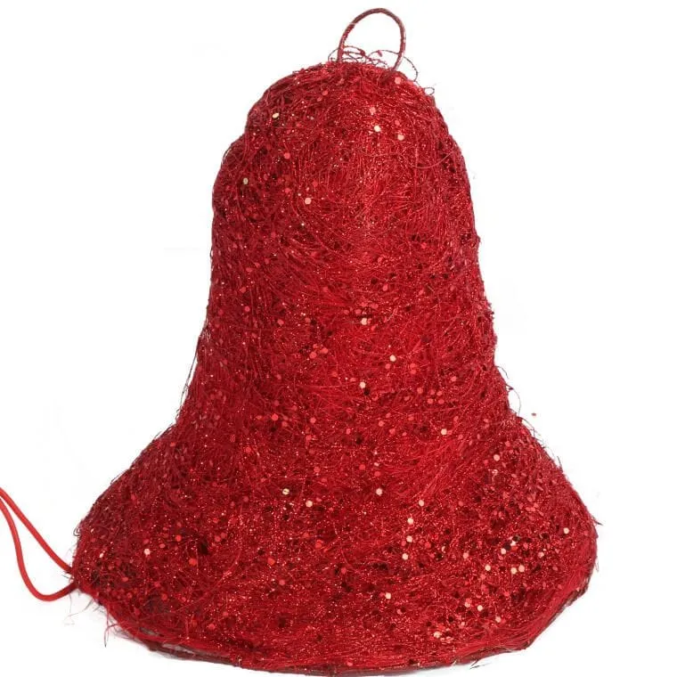 Dzwon Z Sizalu Z Oświetleniem 20 cm - Czerwony