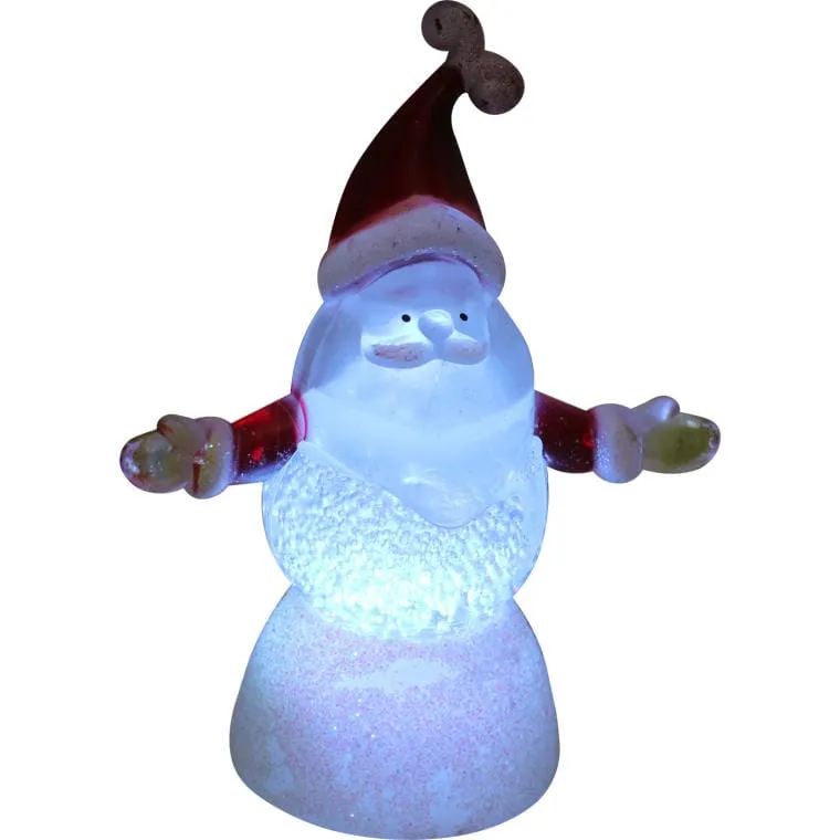 Podświetlana Figurka Mikołaja Z LED, Biała, 12,5 cm, Zasilanie Bateryjne