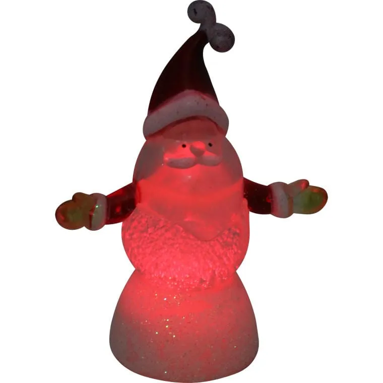 Podświetlana Figurka Mikołaja Z LED, Biała, 12,5 cm, Zasilanie Bateryjne