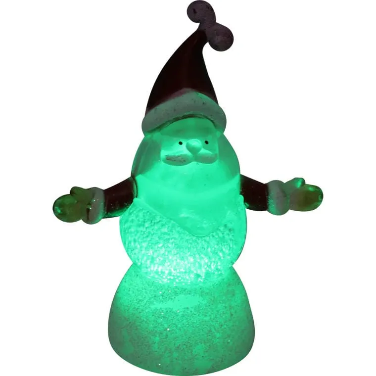Podświetlana Figurka Mikołaja Z LED, Biała, 12,5 cm, Zasilanie Bateryjne