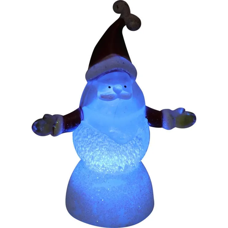 Podświetlana Figurka Mikołaja Z LED, Biała, 12,5 cm, Zasilanie Bateryjne