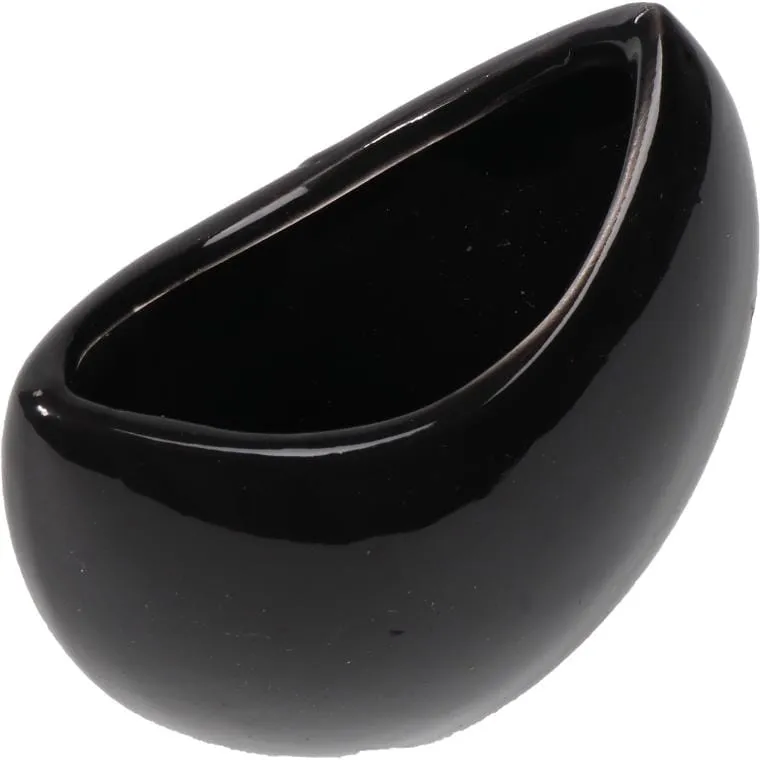 Wazon Ceramiczny Łódka W Kolorze Czarnym 10 cm