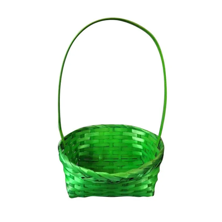 Koszyk Prostokątny Z Pałąkiem W Kolorze Zielonym 22x19x35 cm